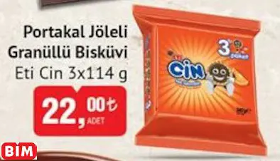 ETİ CİN PORTAKAL JÖLELİ  GRANÜLLÜ BİSKÜVİ